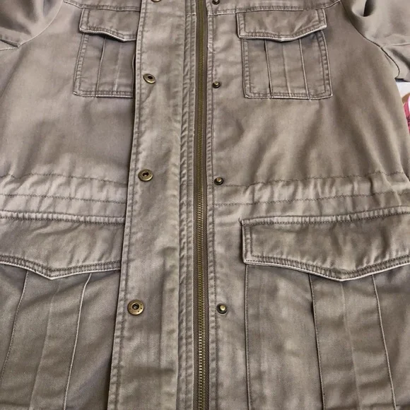 Lucky Brand Women’s Military Field Jacket Hood Full Zip Olive Green Size XS - Picture 7 of 14